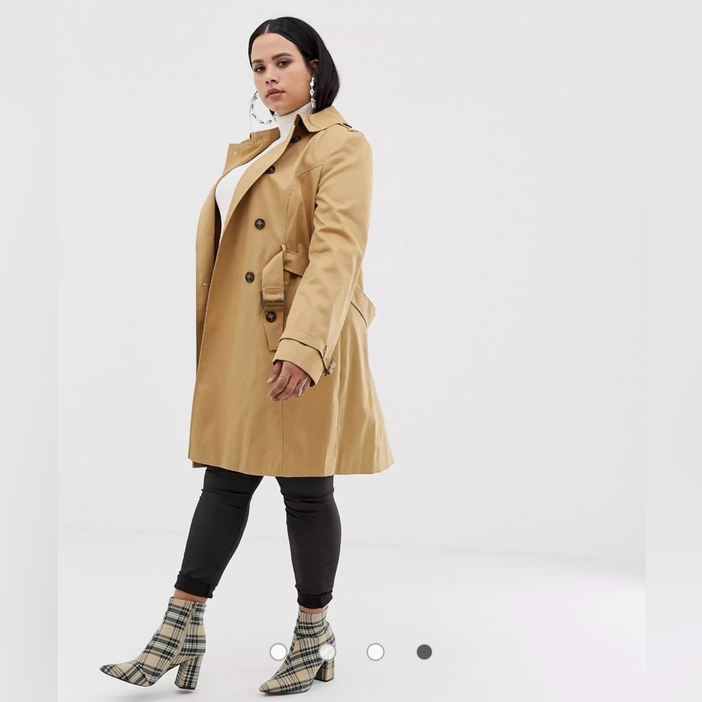 ASOS Curve Classic Trench Coat SIZE 16